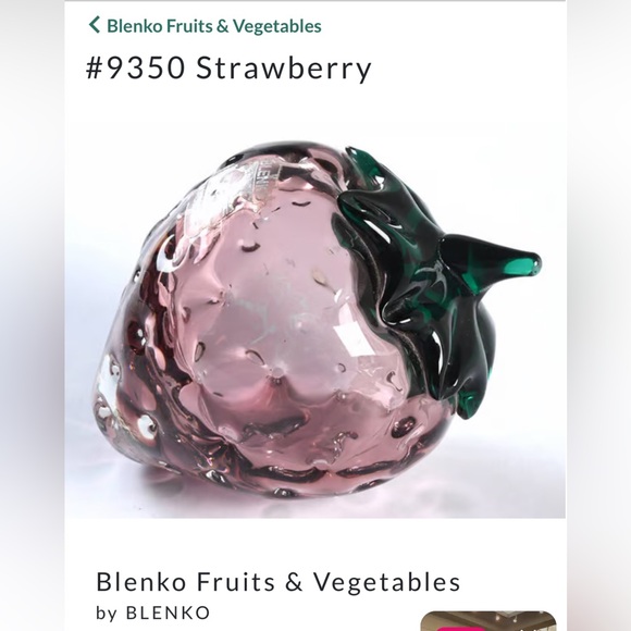 Blenko Glass Orchid & Green Strawberry # 9350- Produced in 1993 & 1994 - Picture 5 of 12